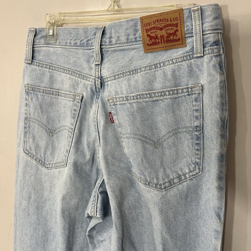 Levis Womens Y2K Style Mid Rise 94s Baggy Wide Leg Jeans Sz 29 Lightwash Skater - Picture 9 of 15